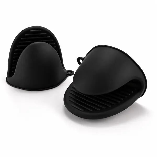 Mini guantes de cocina de silicona - Negro