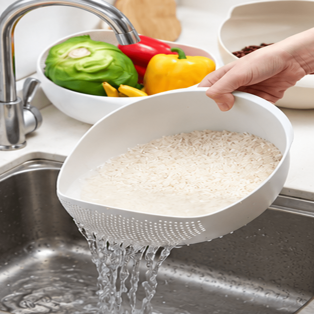 LAVA Y LISTO — Cesta Escurridora 2 en 1 para Arroz y Verduras - Chichicas